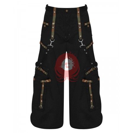 Men Black & Camouflage Gothic Military Pants Men Black & Camouflage Gothic Military Pants